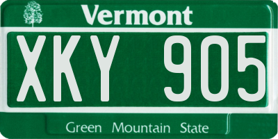 VT license plate XKY905
