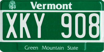 VT license plate XKY908