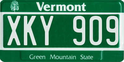 VT license plate XKY909