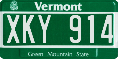 VT license plate XKY914