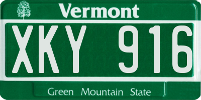 VT license plate XKY916