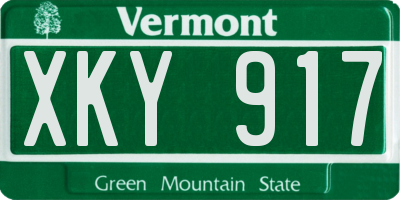 VT license plate XKY917
