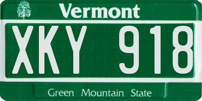 VT license plate XKY918