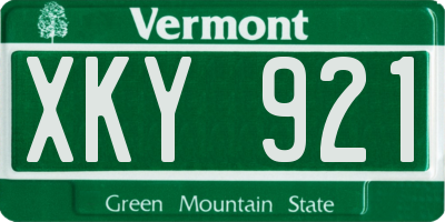 VT license plate XKY921