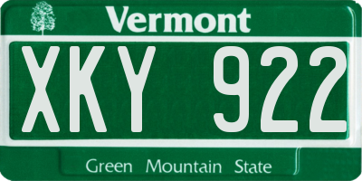 VT license plate XKY922