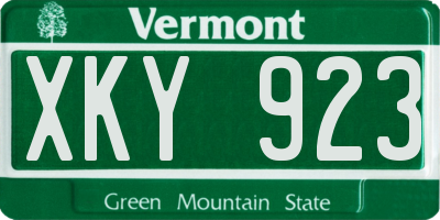 VT license plate XKY923