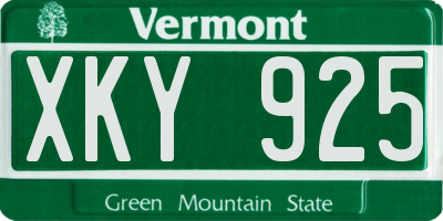 VT license plate XKY925