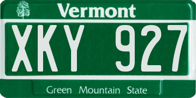 VT license plate XKY927