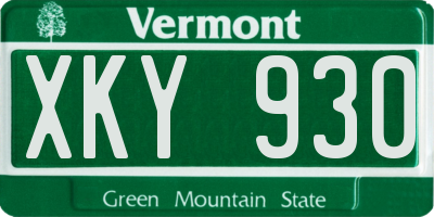 VT license plate XKY930