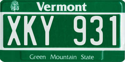 VT license plate XKY931