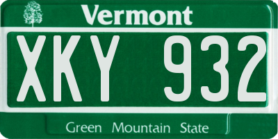 VT license plate XKY932