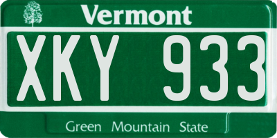 VT license plate XKY933