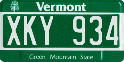 VT license plate XKY934