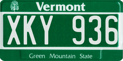 VT license plate XKY936