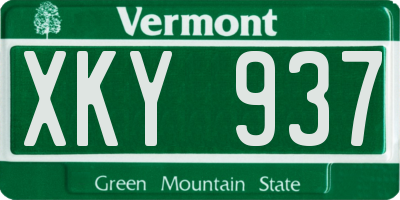 VT license plate XKY937
