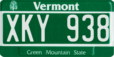 VT license plate XKY938