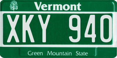 VT license plate XKY940