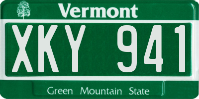 VT license plate XKY941
