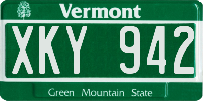 VT license plate XKY942