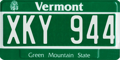 VT license plate XKY944