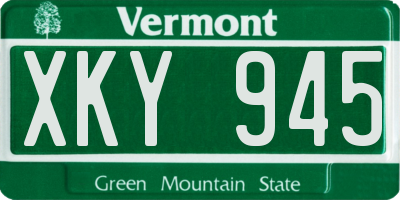 VT license plate XKY945
