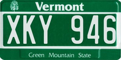 VT license plate XKY946