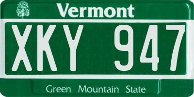 VT license plate XKY947