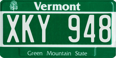 VT license plate XKY948