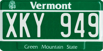 VT license plate XKY949