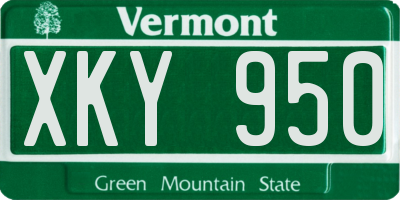 VT license plate XKY950