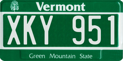 VT license plate XKY951