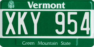VT license plate XKY954