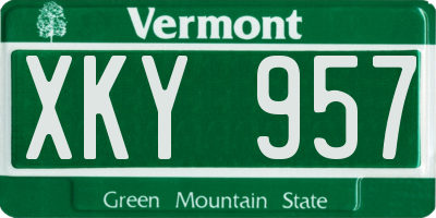 VT license plate XKY957