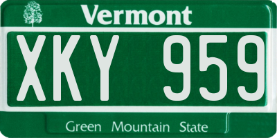 VT license plate XKY959