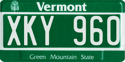 VT license plate XKY960