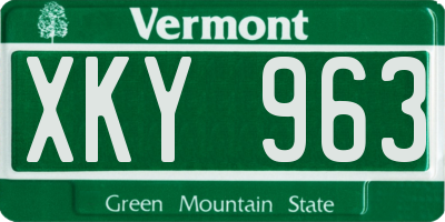 VT license plate XKY963