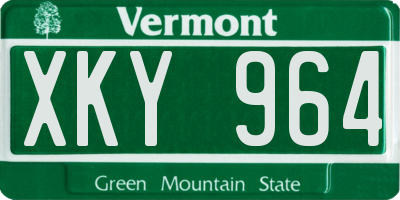 VT license plate XKY964