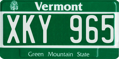VT license plate XKY965