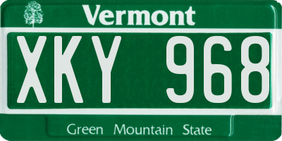 VT license plate XKY968