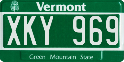 VT license plate XKY969