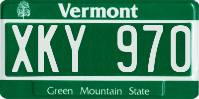 VT license plate XKY970
