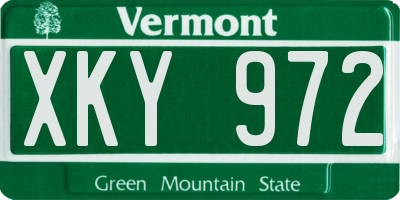 VT license plate XKY972