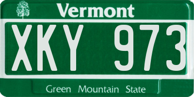 VT license plate XKY973