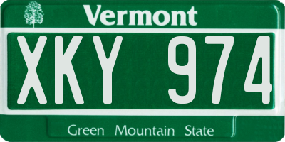 VT license plate XKY974