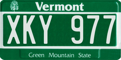 VT license plate XKY977