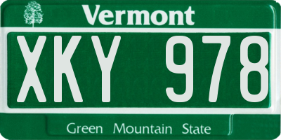 VT license plate XKY978