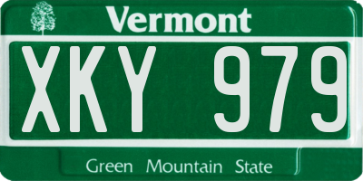 VT license plate XKY979