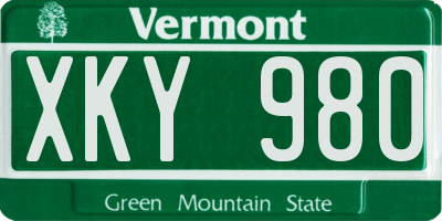 VT license plate XKY980