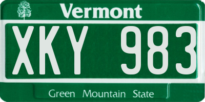 VT license plate XKY983