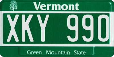 VT license plate XKY990